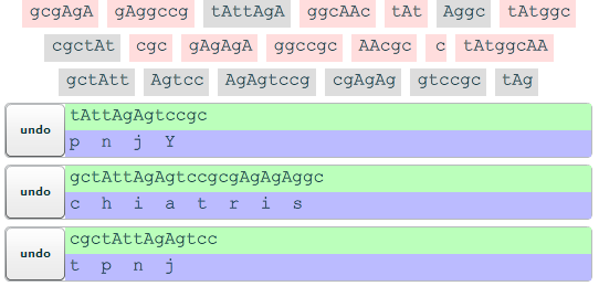Screenshot of middle of Reassembler game