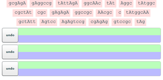 Screenshot of start of Reassembler game