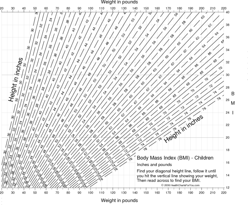 Body Mass Index Chart For Kids